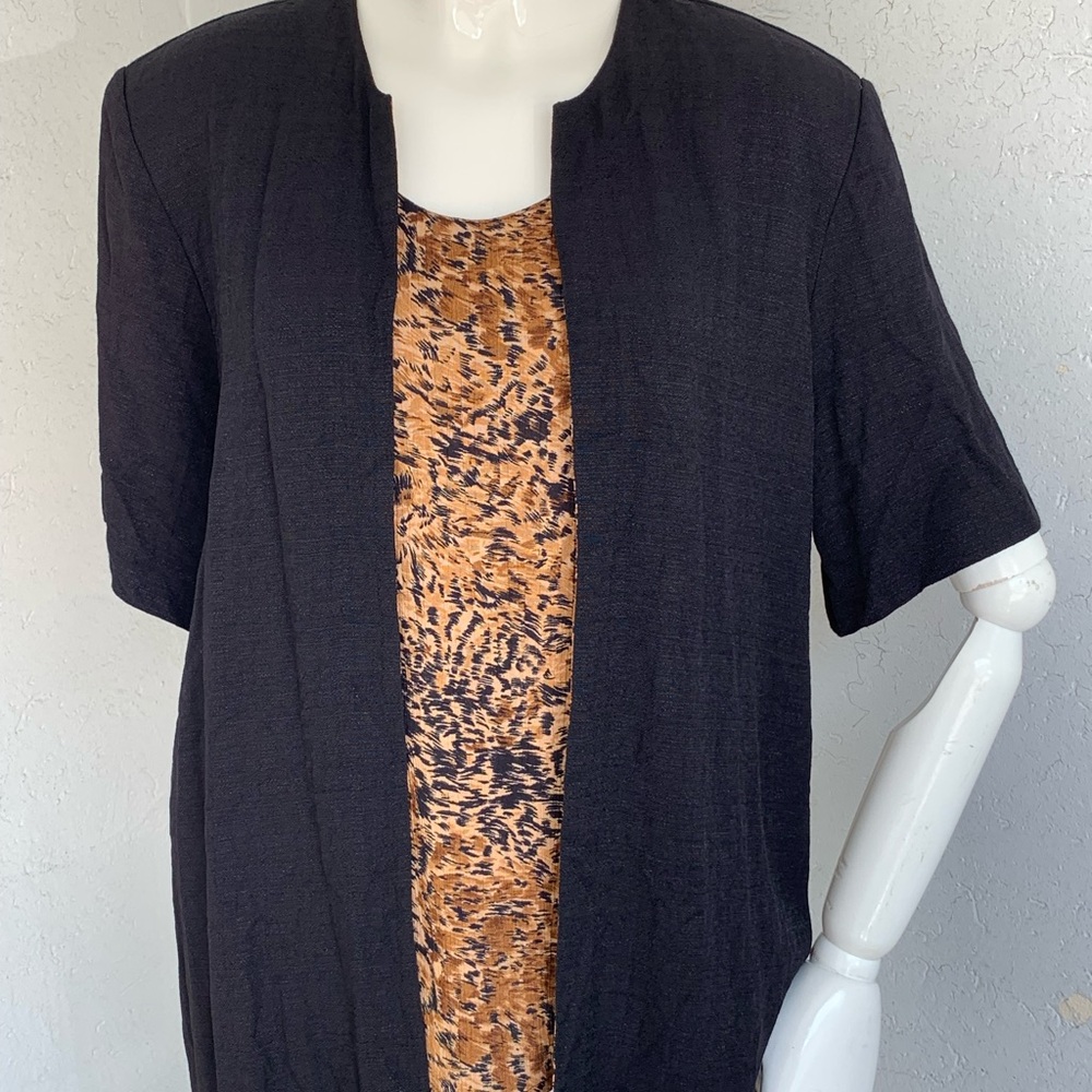 Black leopard print blouse